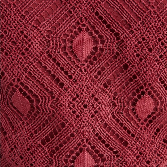 Crochet Lace High Collar Shirt w/ Lining - Picture 3 of 8